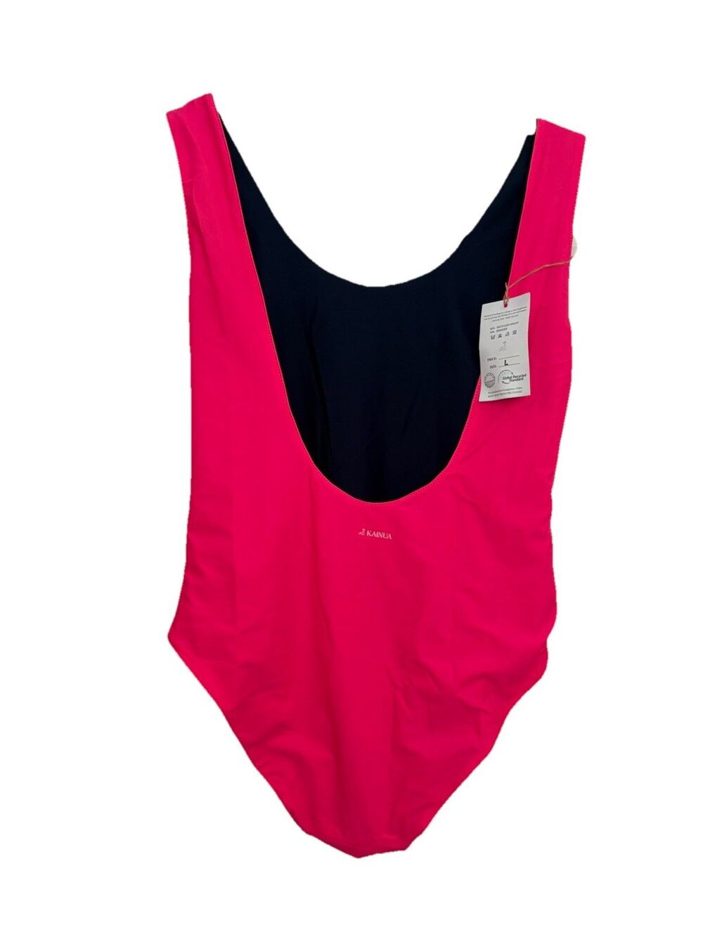 Kainua Swimwear Reversible One Piece Two Suits In One Hot Pink Navy Blue NWT